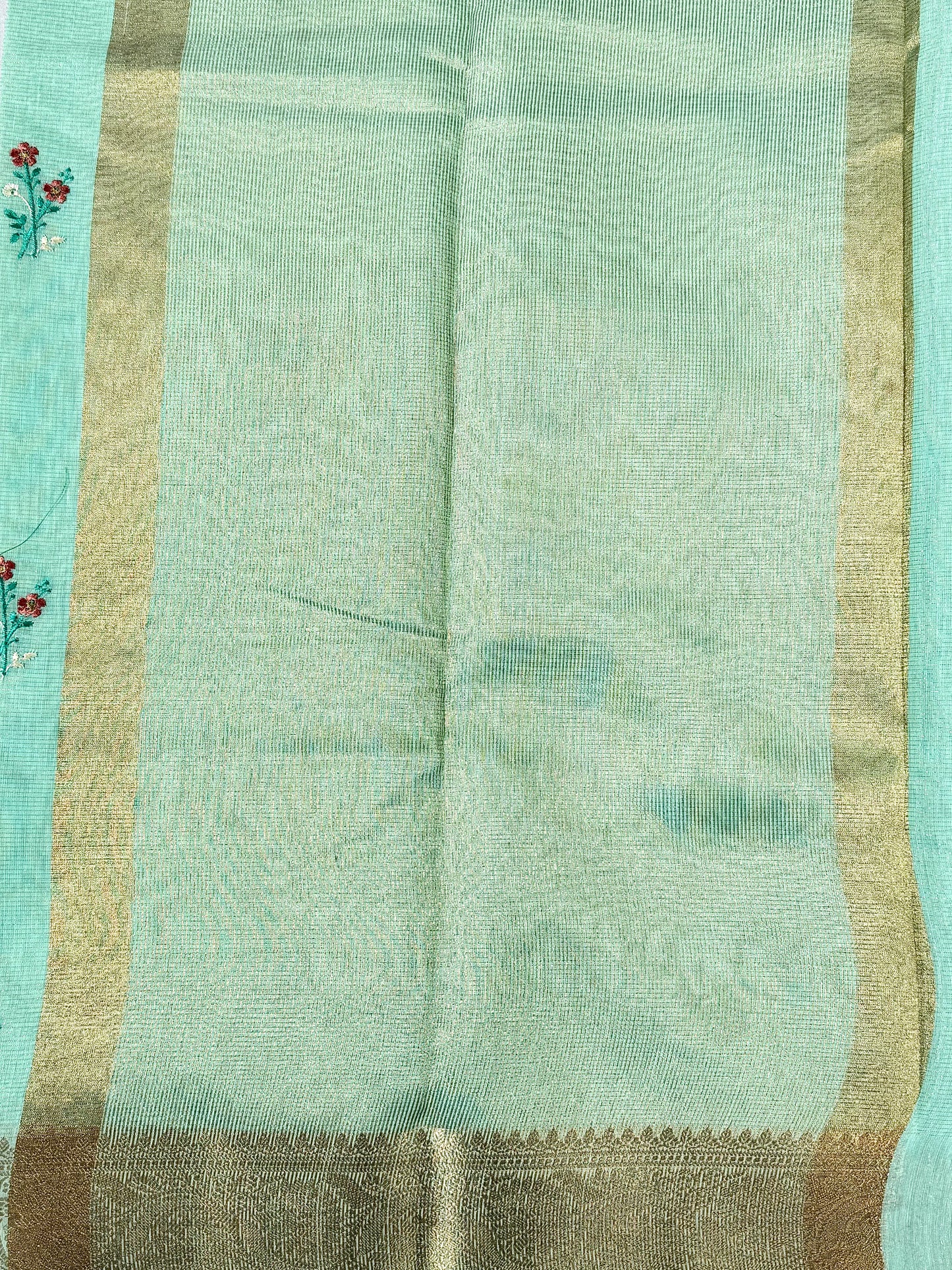 Linen Cotton Embroidered Saree