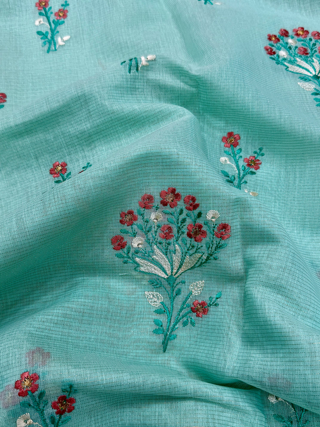 Linen Cotton Embroidered Saree