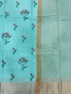 Linen Cotton Embroidered Saree