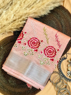 Semi Tussar Embroidered Saree