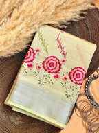 Semi Tussar Embroidered Saree
