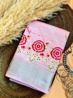 Semi Tussar Embroidered Saree