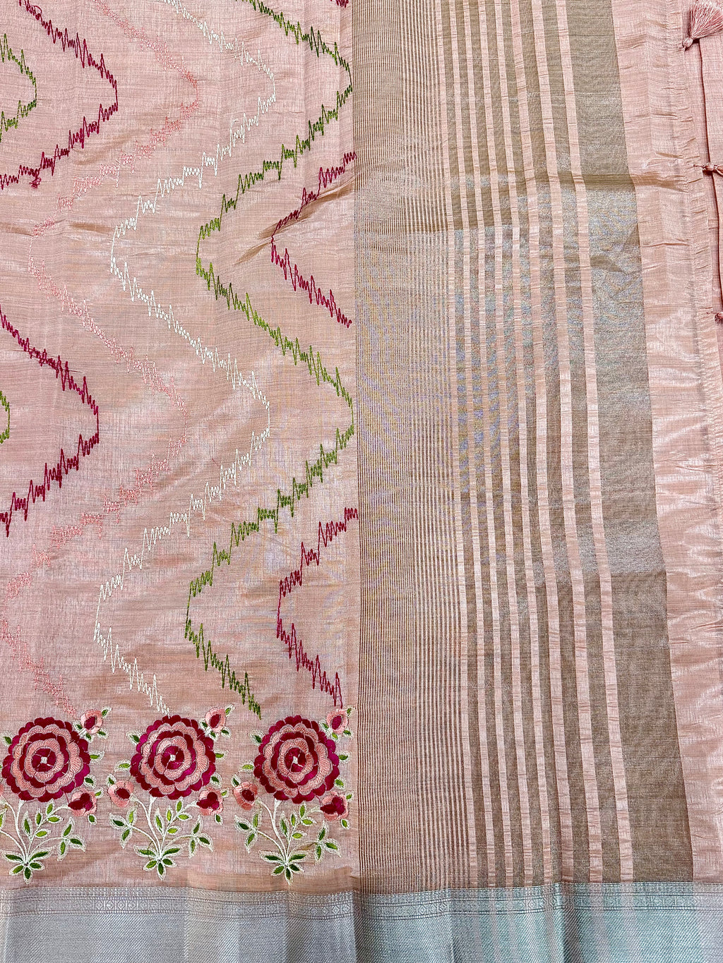 Semi Tussar Embroidered Saree