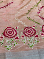 Semi Tussar Embroidered Saree