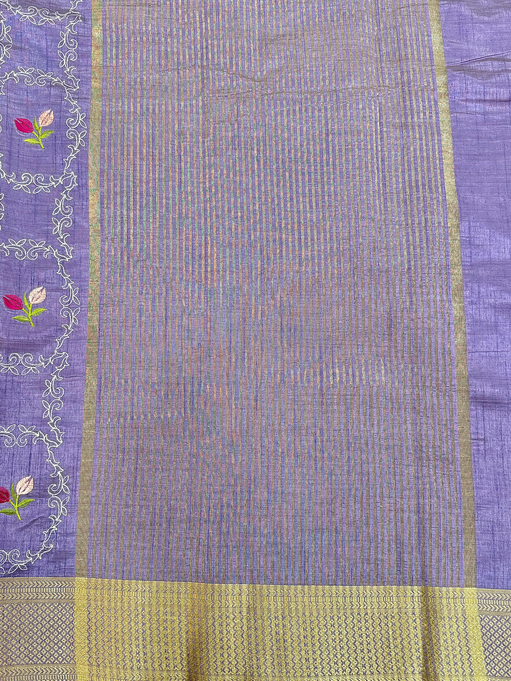Semi Tussar Embroidered Saree