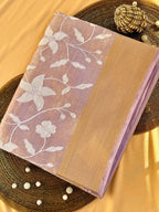 Semi Tussar Applique Work Saree