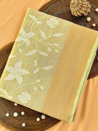 Semi Tussar Applique Work Saree