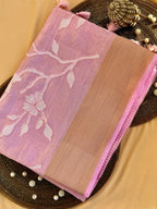 Semi Tussar Applique Work Saree