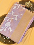 Semi Tussar Applique Work Saree