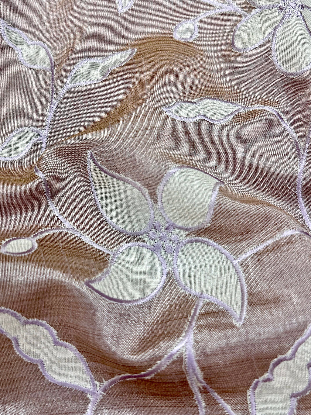 Semi Tussar Applique Work Saree