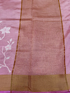 Semi Tussar Applique Work Saree