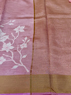 Semi Tussar Applique Work Saree