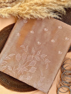 Raw Linen Applique Saree with Embroidered Work