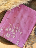 Raw Linen Applique Saree with Embroidered Work