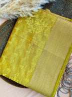 Semi Tussar Silk Saree with Embroidered Work