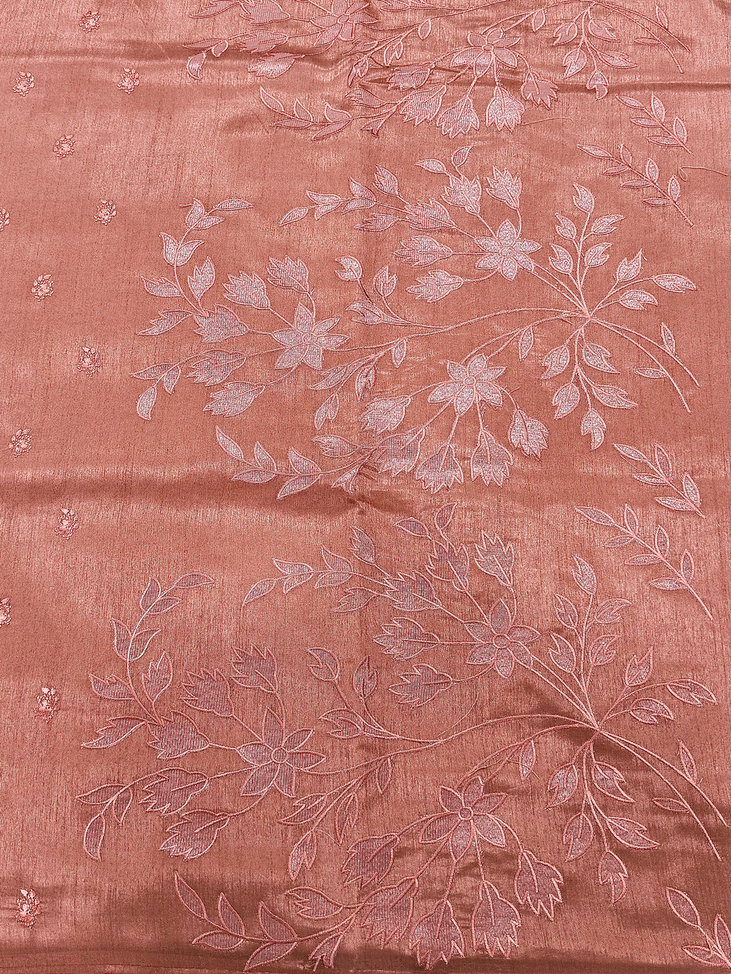 Raw Linen Applique Saree with Embroidered Work
