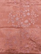 Raw Linen Applique Saree with Embroidered Work