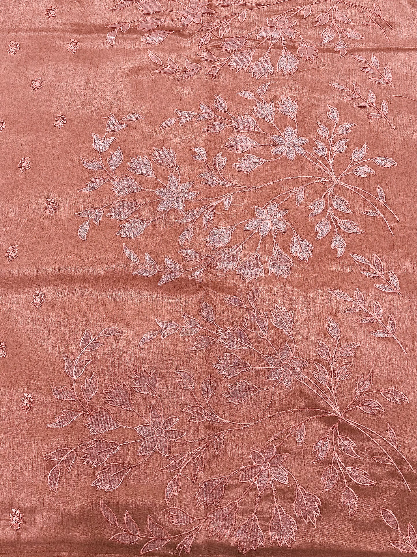 Raw Linen Applique Saree with Embroidered Work