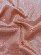 Raw Linen Applique Saree with Embroidered Work