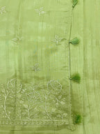 Raw Linen Saree with Embroidered Work