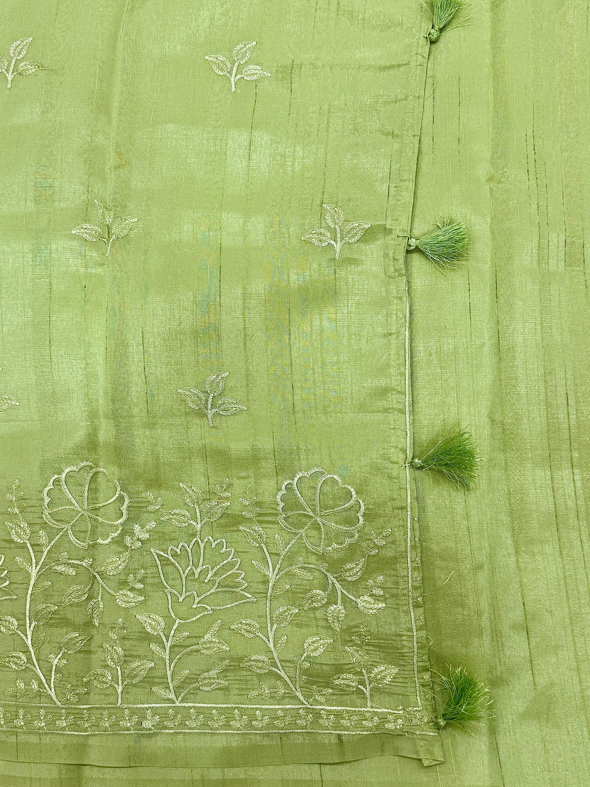 Raw Linen Saree with Embroidered Work