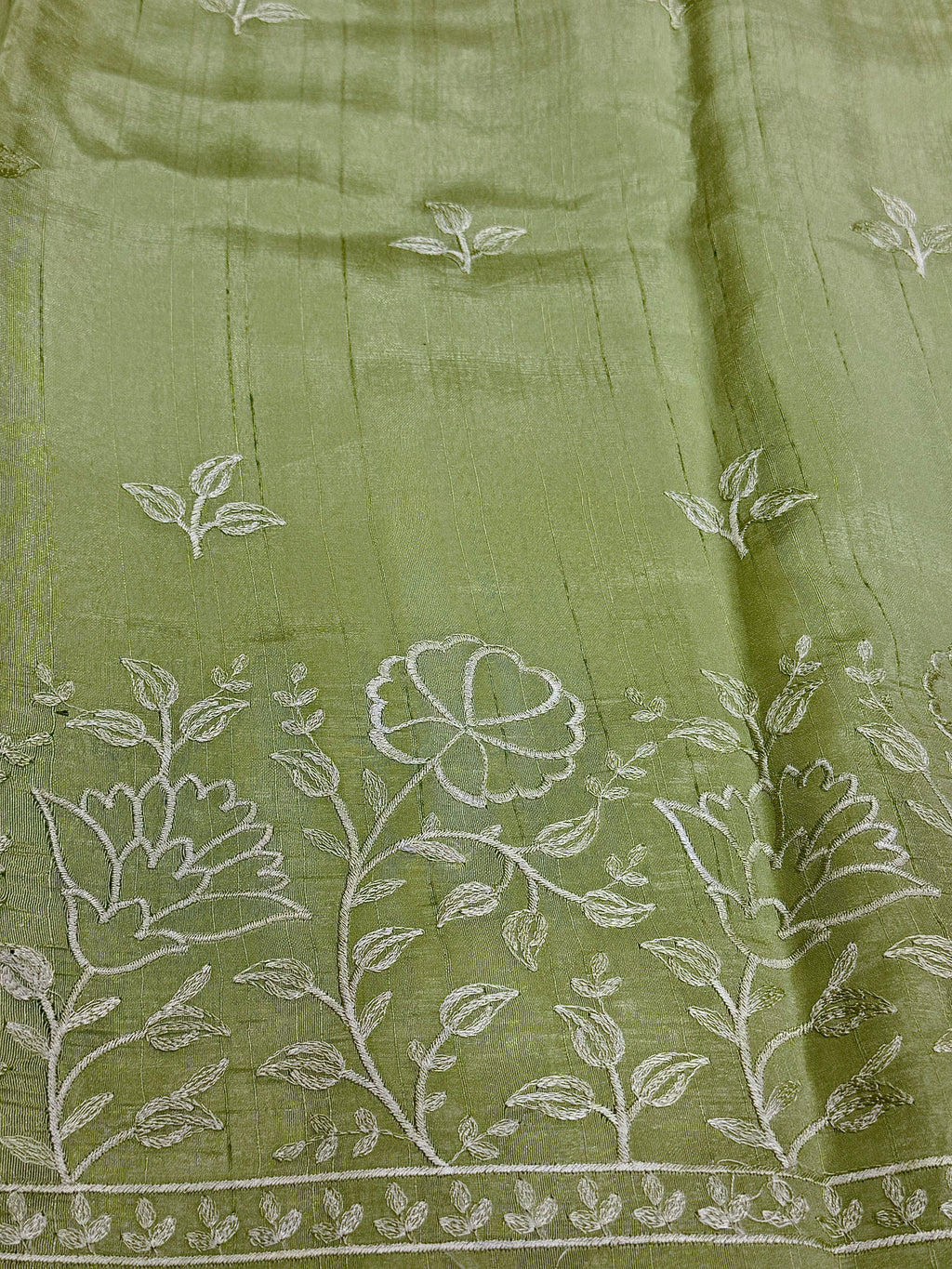 Raw Linen Saree with Embroidered Work