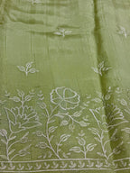 Raw Linen Saree with Embroidered Work