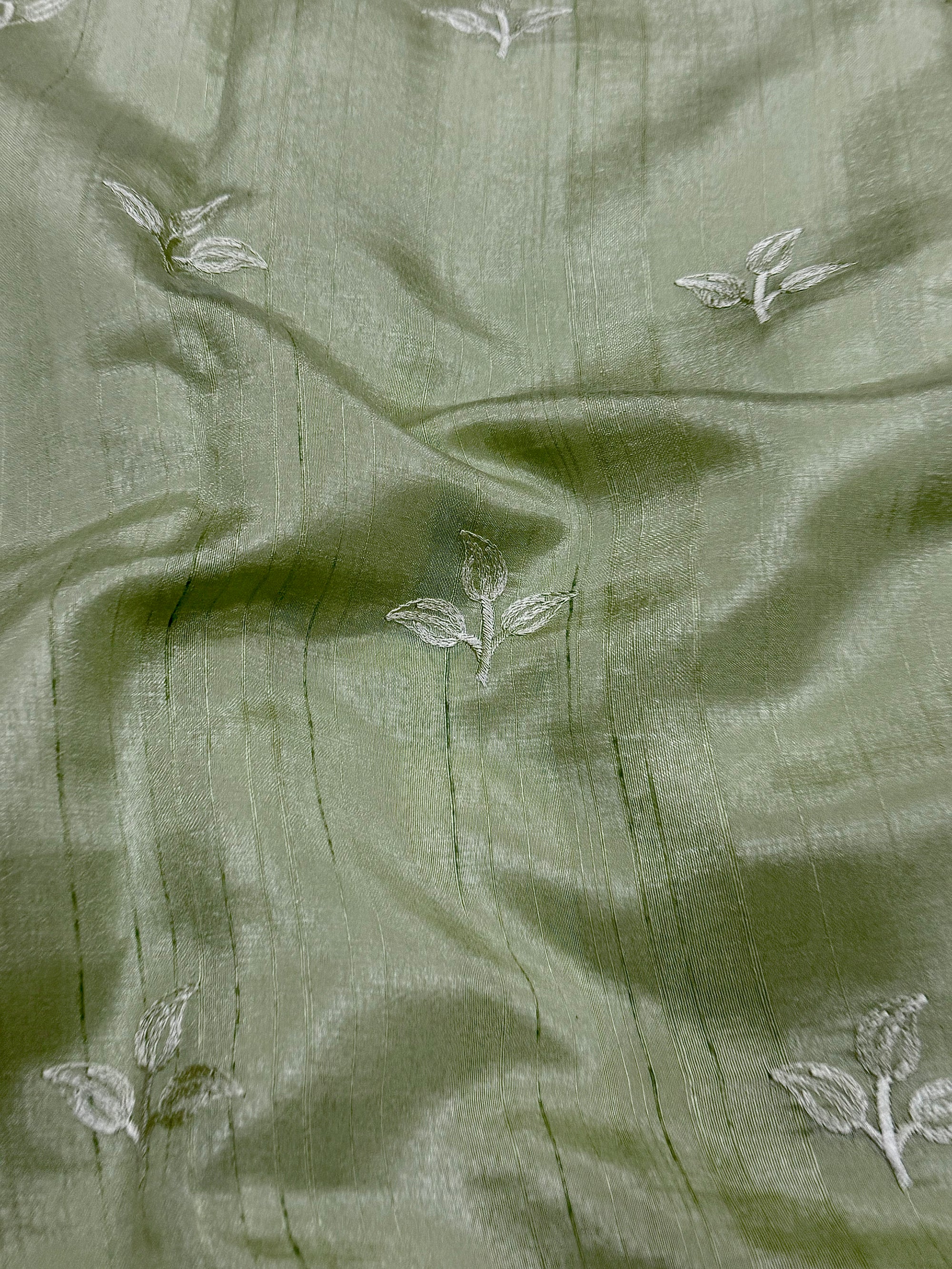 Raw Linen Saree with Embroidered Work