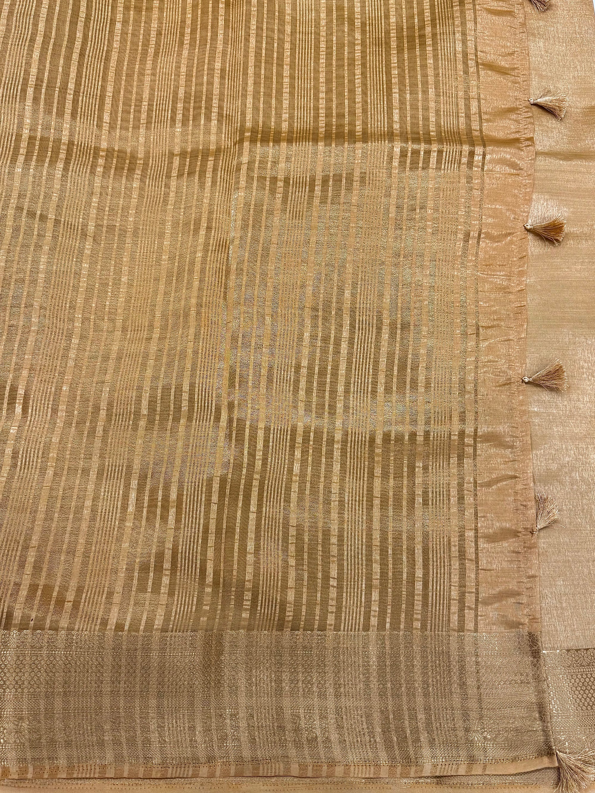 Semi Tussar Silk Saree with Embroidered Work