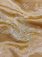 Semi Tussar Silk Saree with Embroidered Work