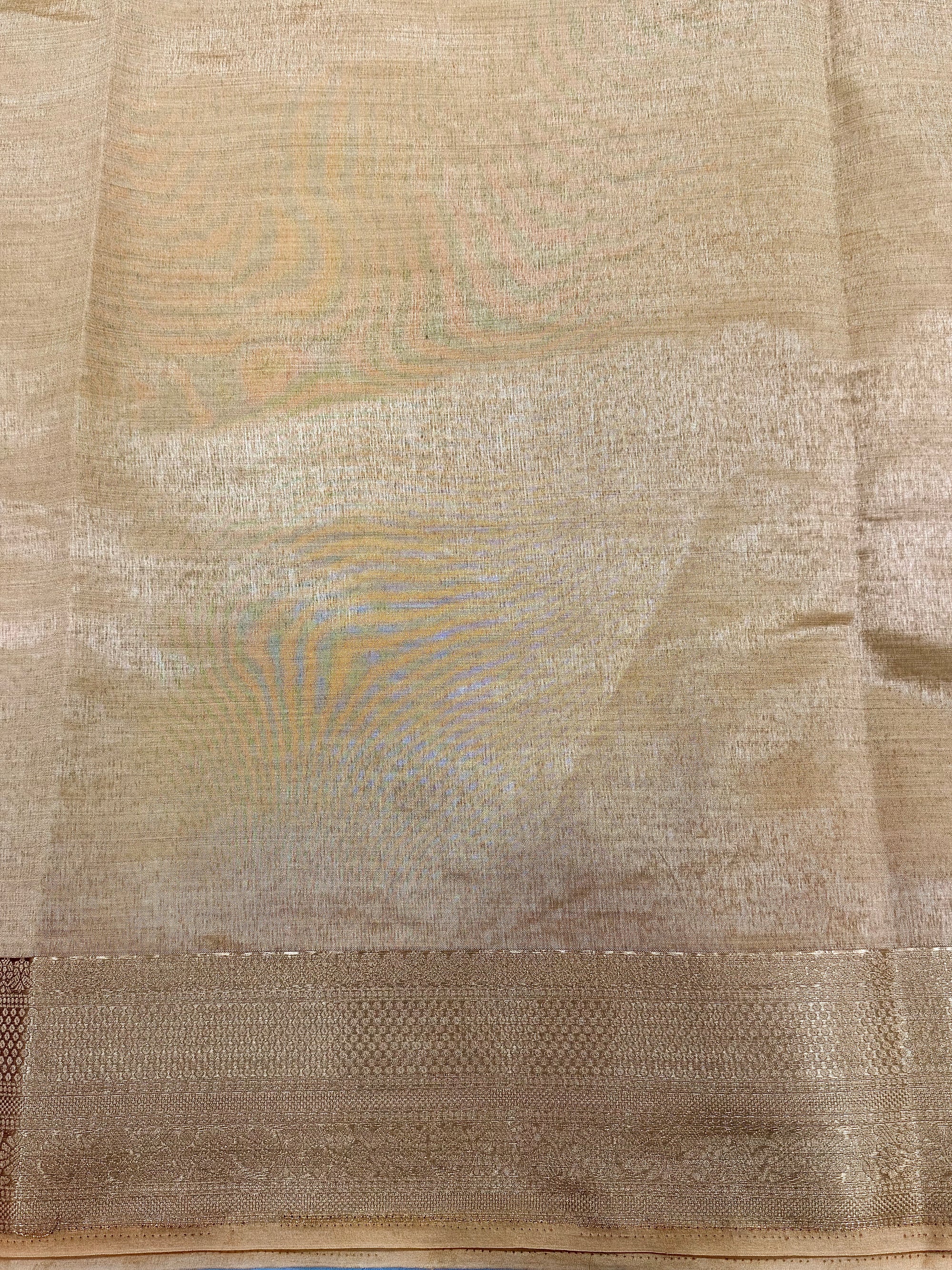 Semi Tussar Silk Saree with Embroidered Work