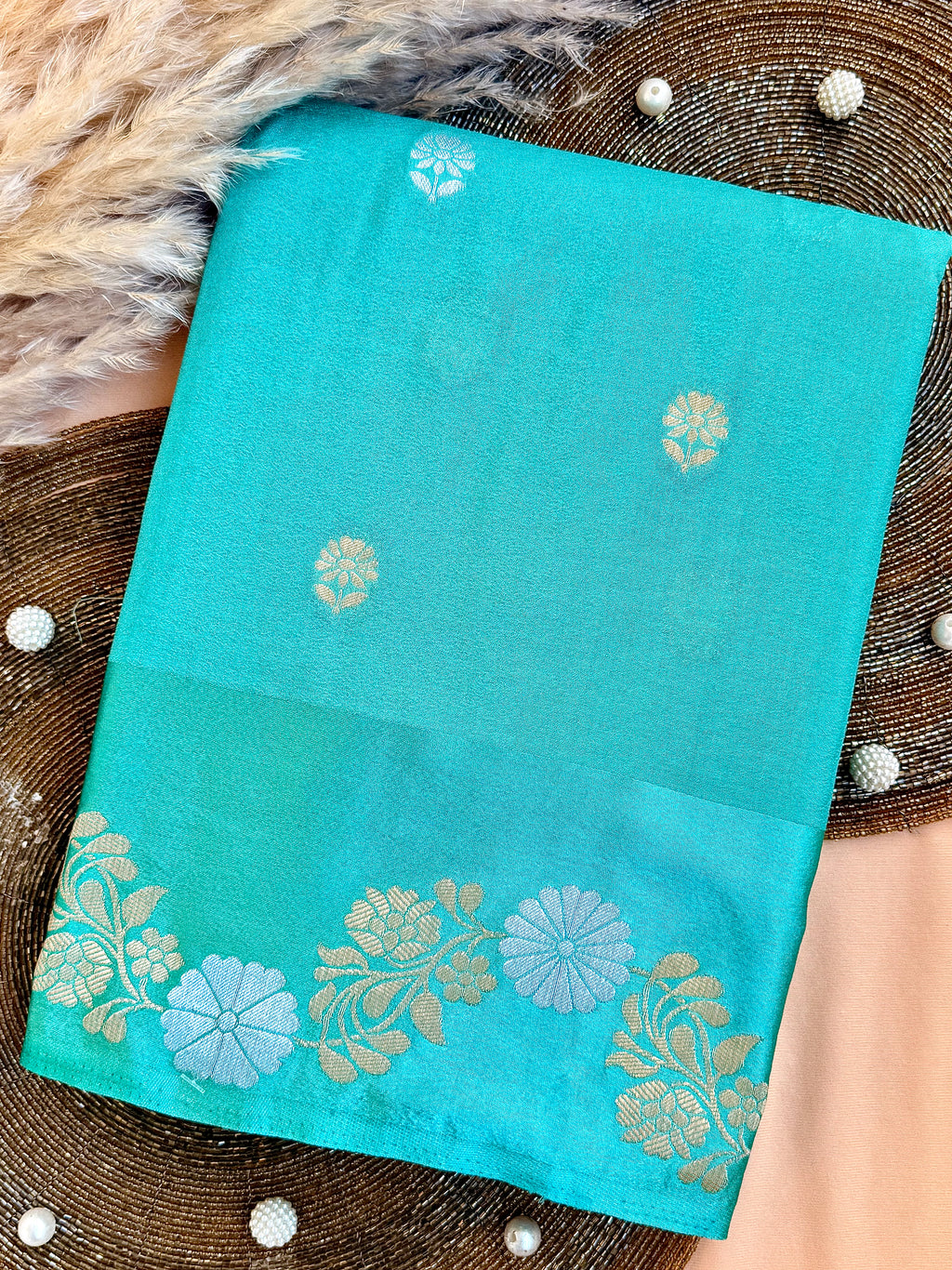 Mango Silk Saree with Satin Border