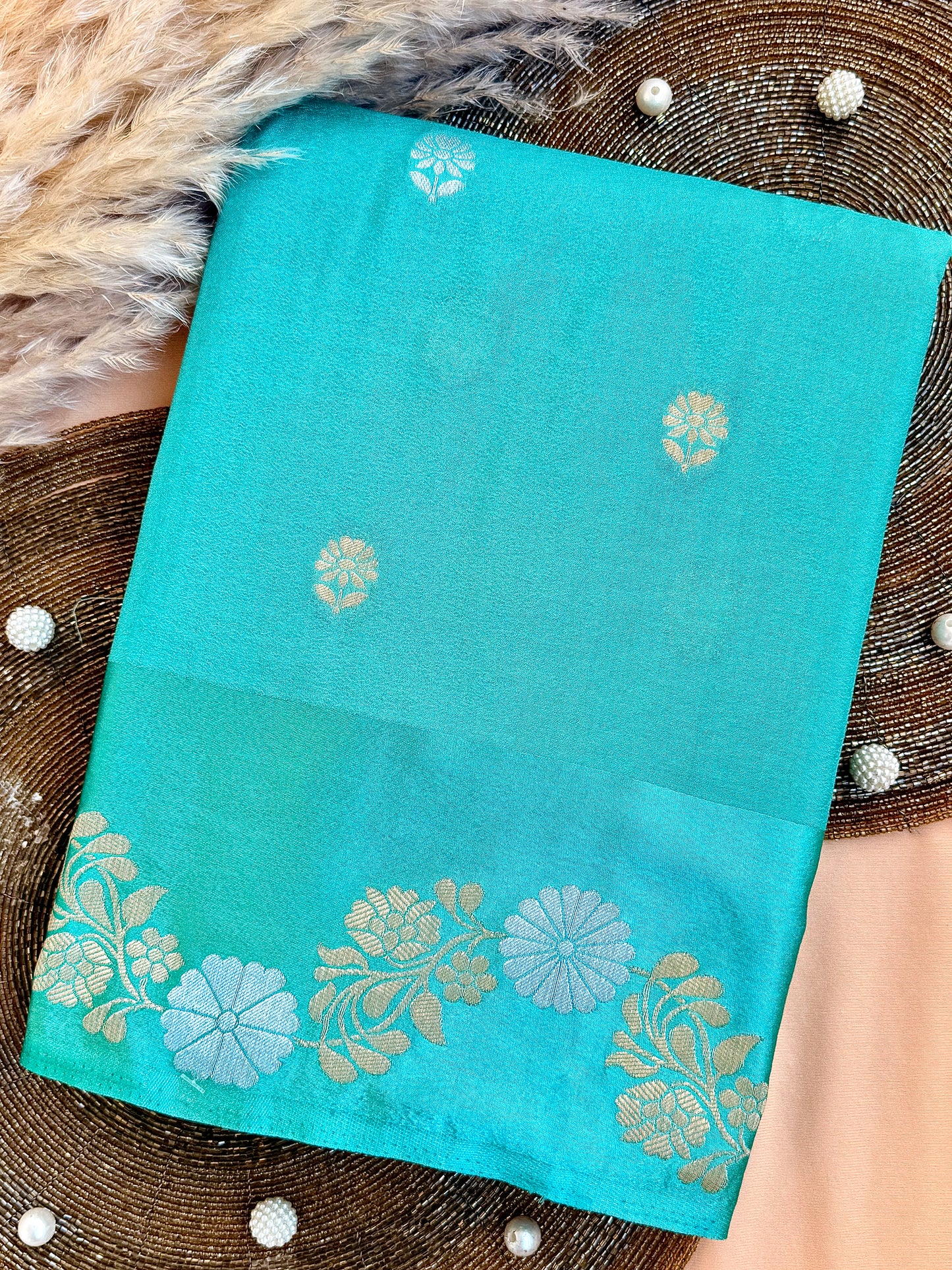 Mango Silk Saree with Satin Border