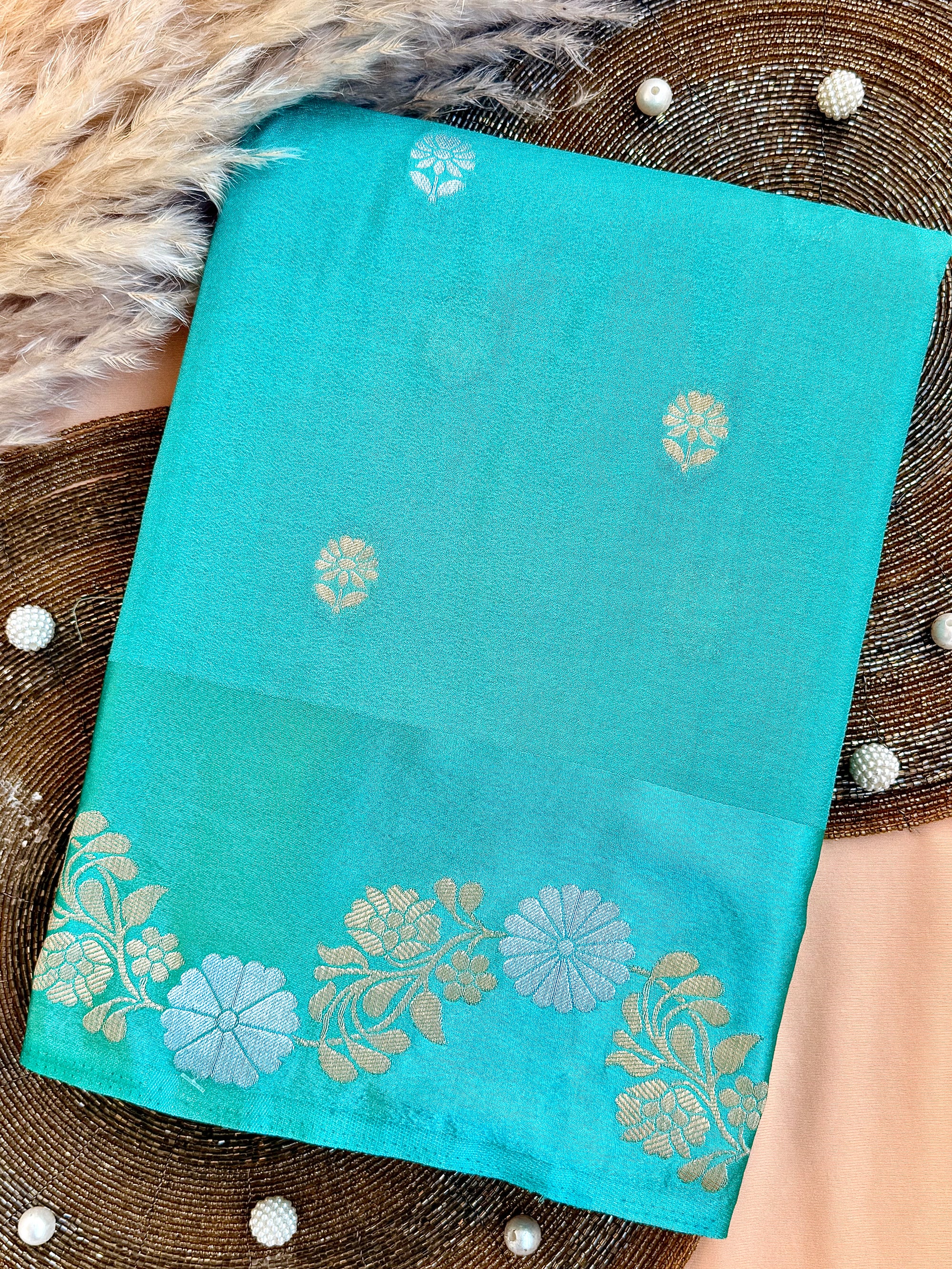 Mango Silk Saree with Satin Border