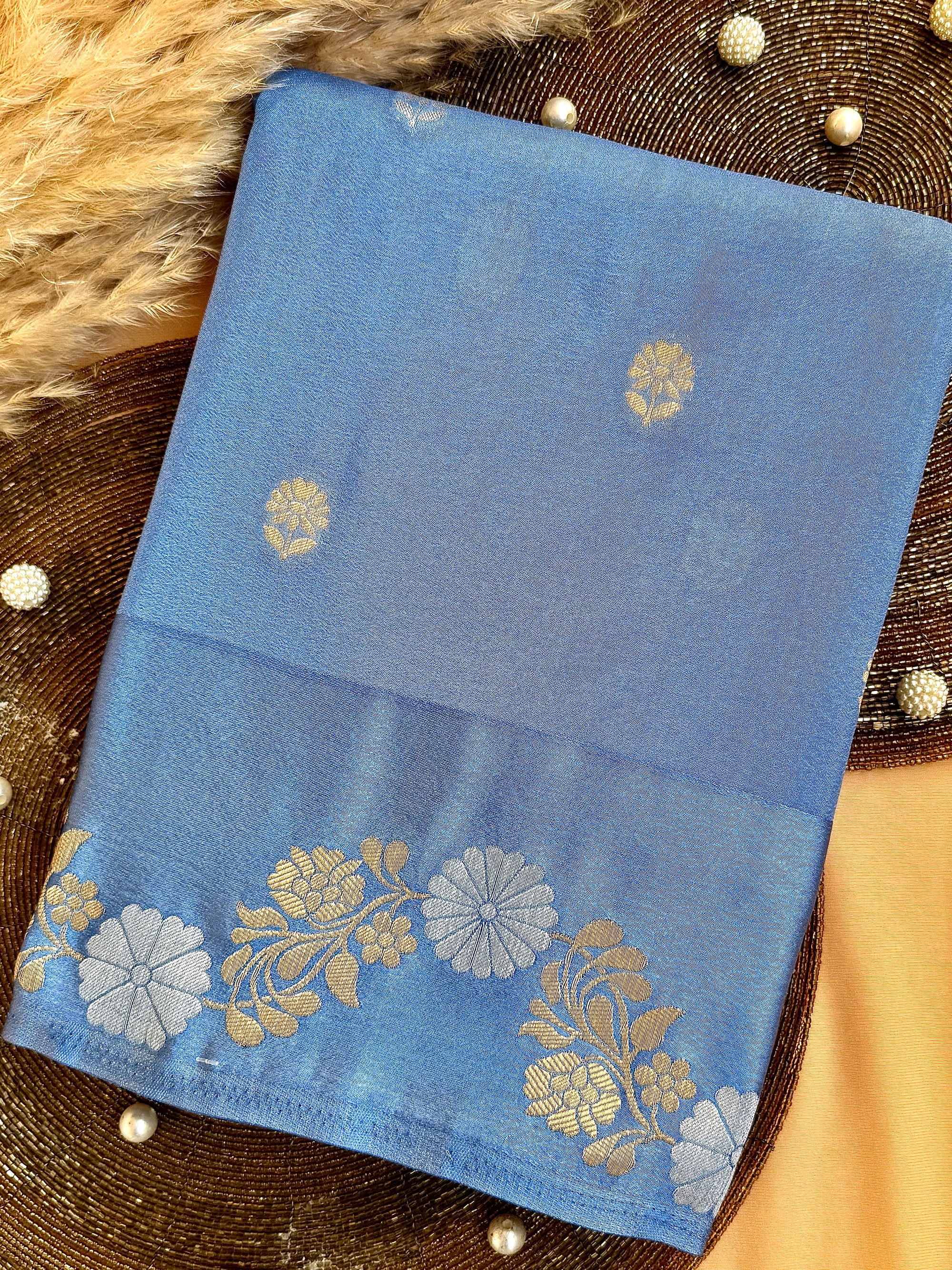 Mango Silk Saree with Satin Border