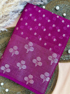 Raw Linen Woven Saree