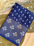 Raw Linen Woven Saree