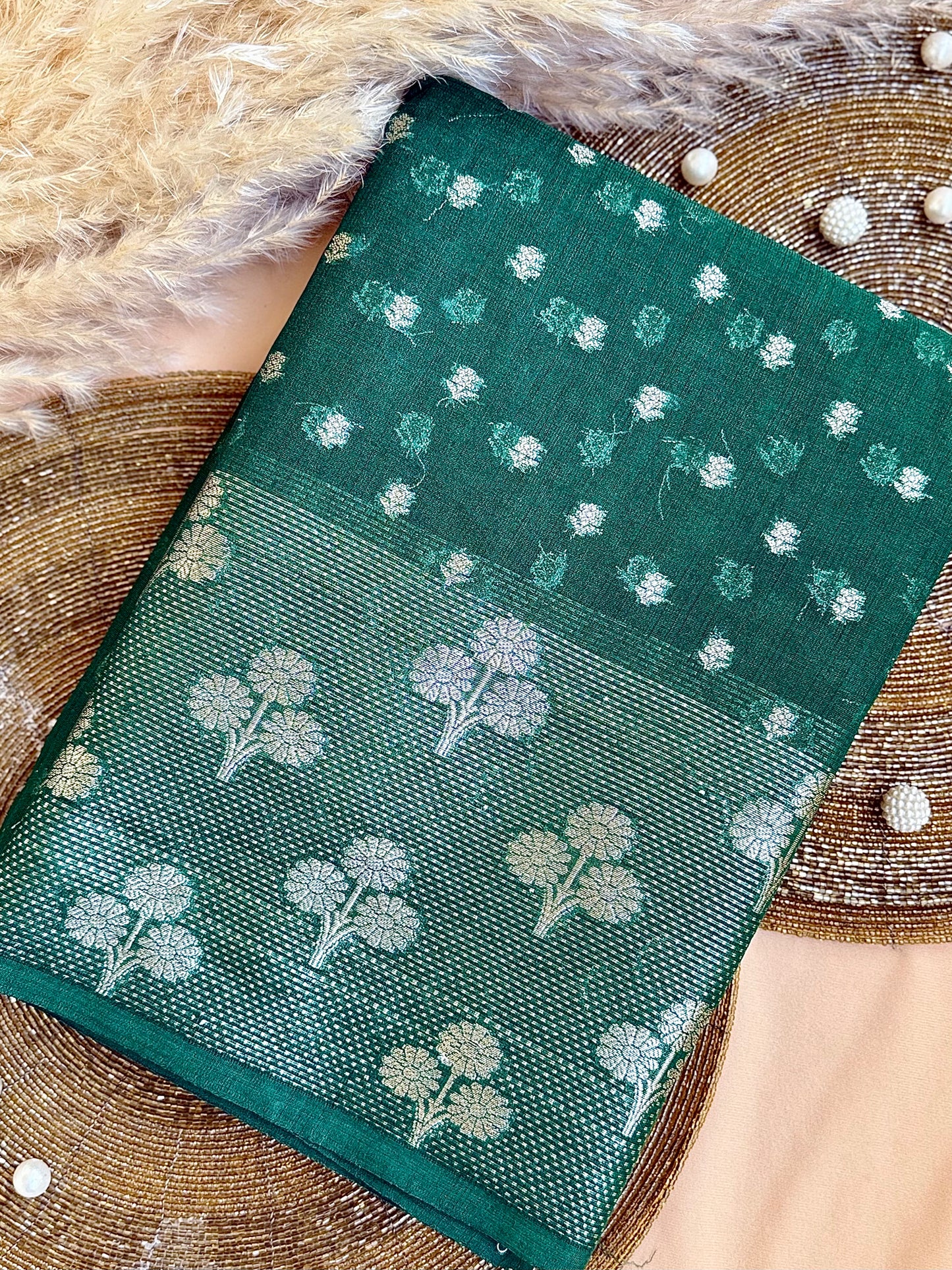 Raw Linen Woven Saree