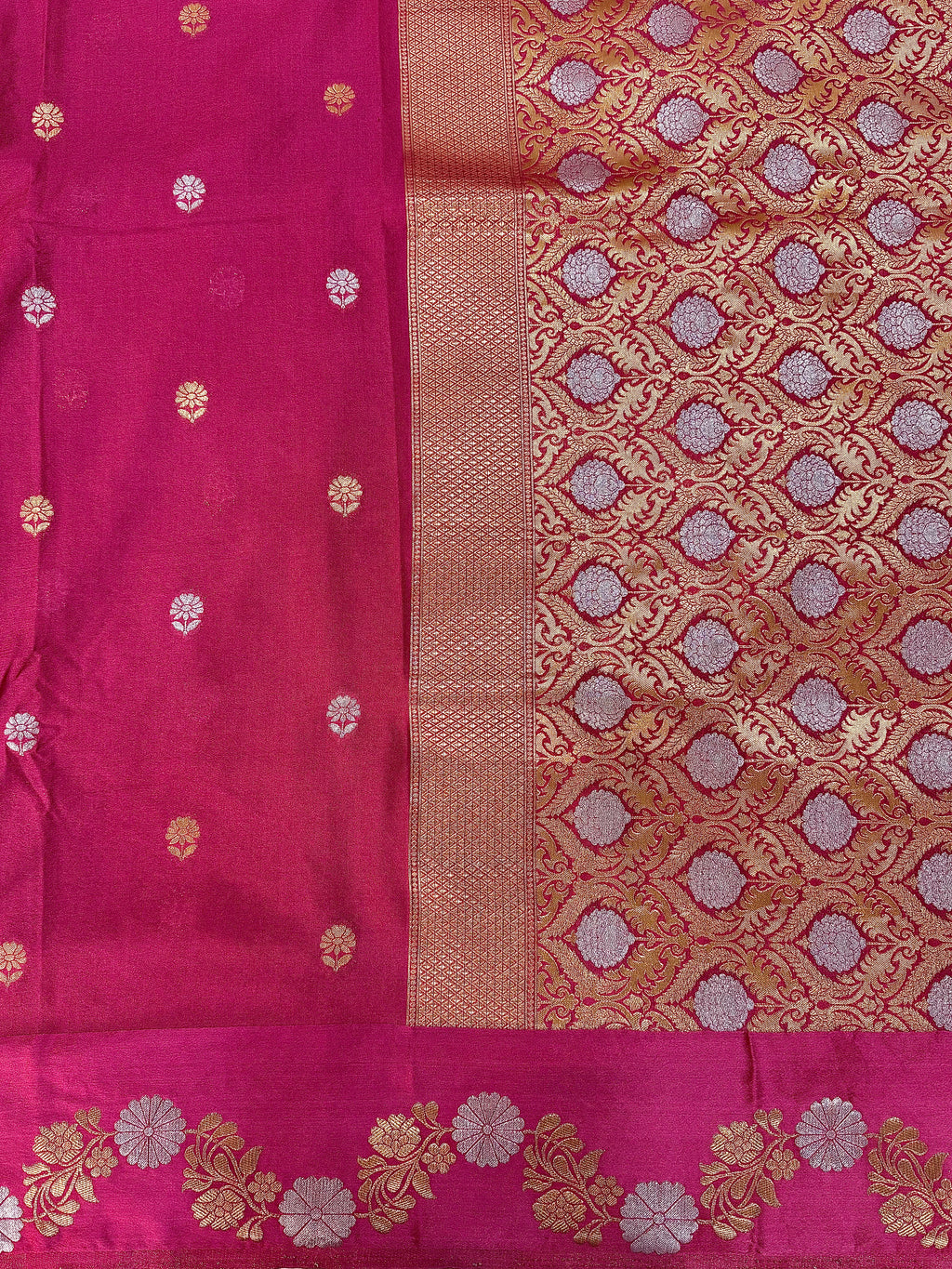 Mango Silk Saree with Satin Border