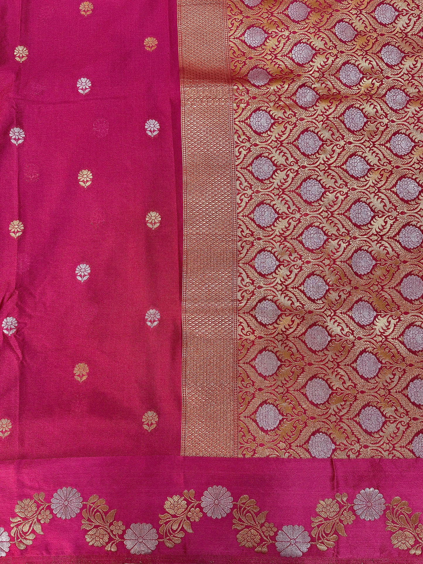 Mango Silk Saree with Satin Border