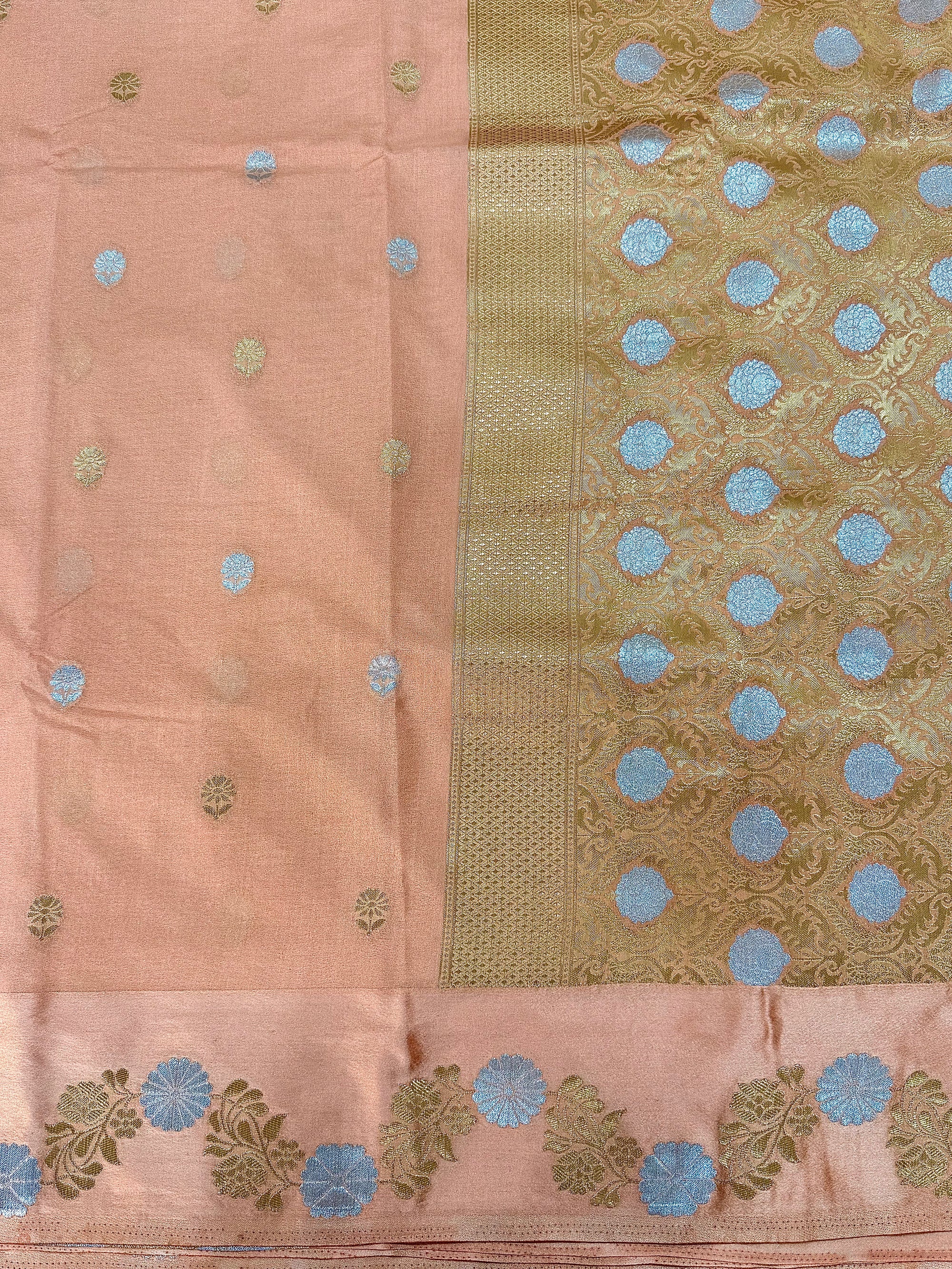 Mango Silk Saree with Satin Border
