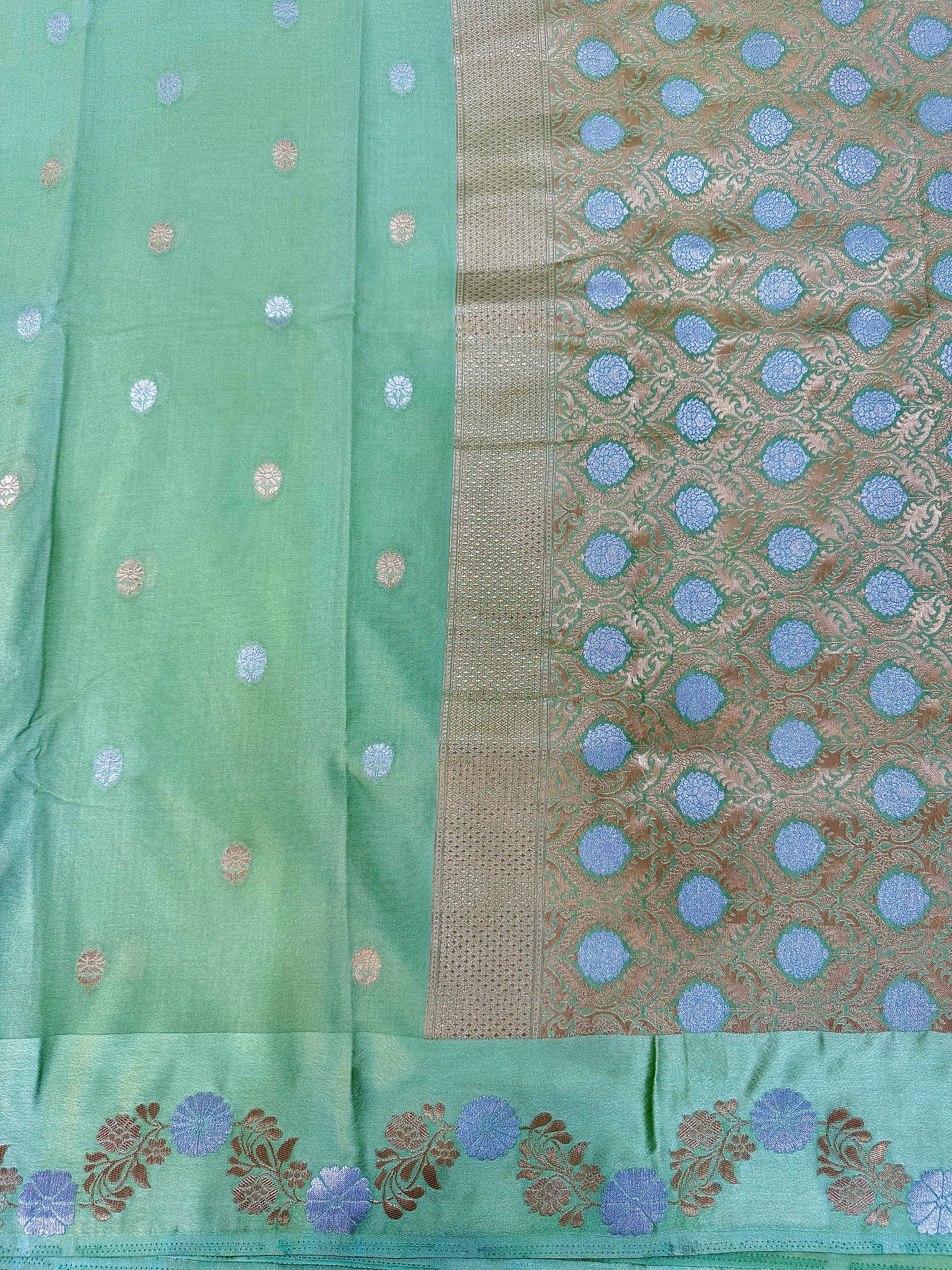 Mango Silk Saree with Satin Border