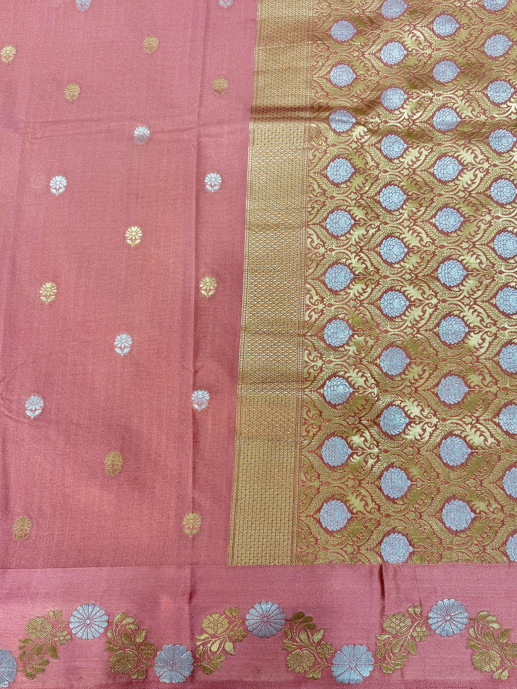 Mango Silk Saree with Satin Border