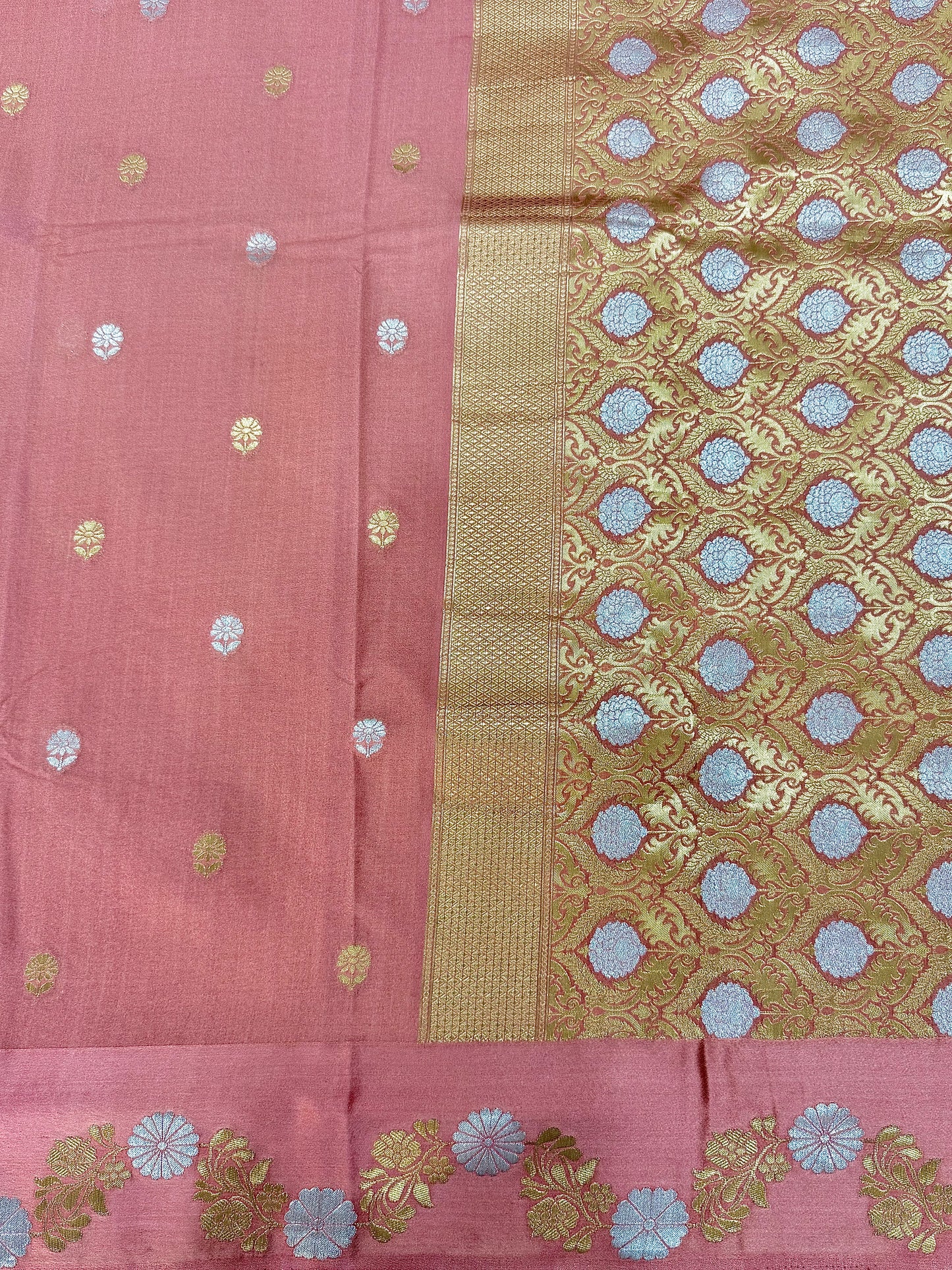Mango Silk Saree with Satin Border
