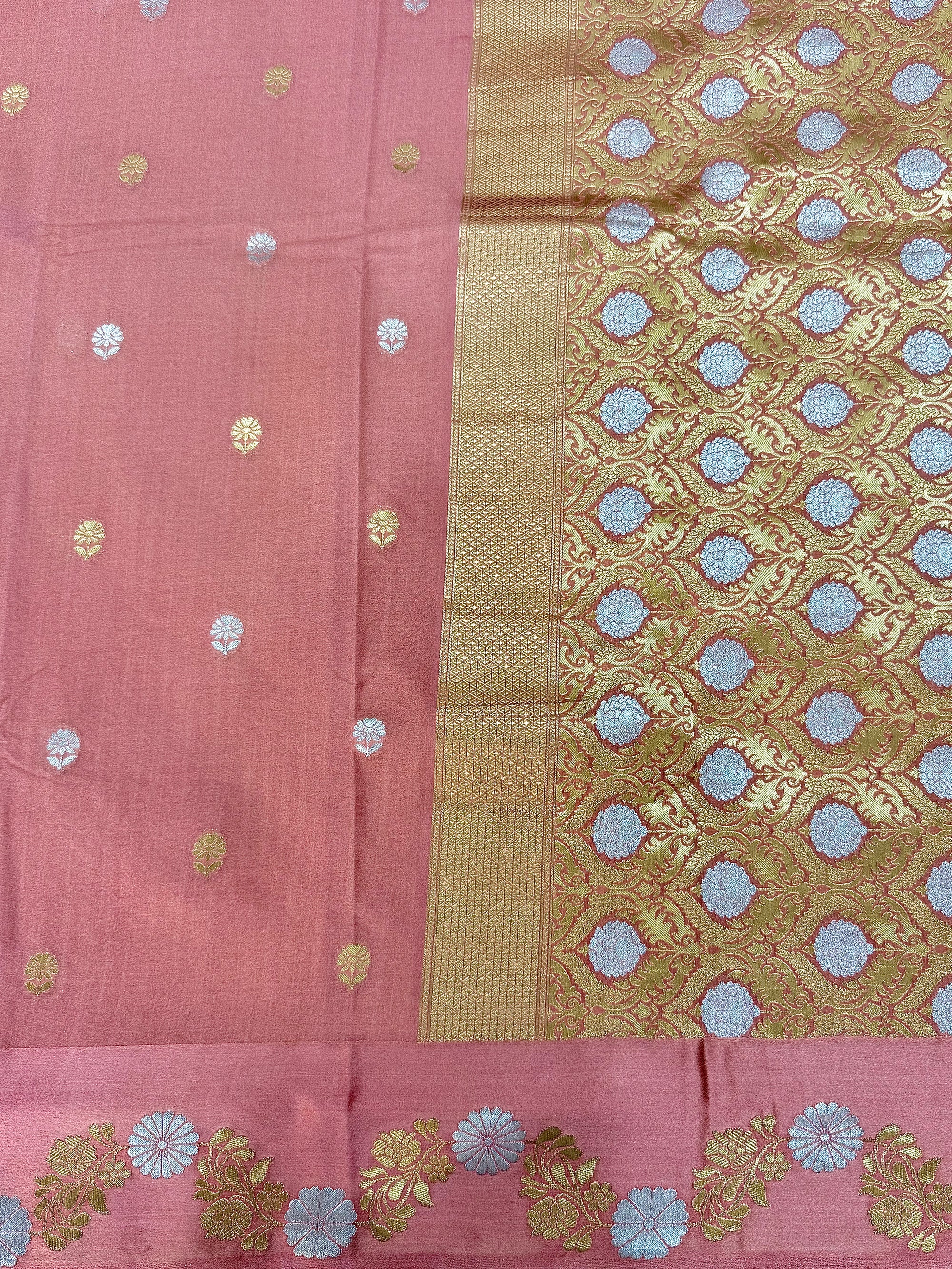 Mango Silk Saree with Satin Border