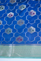 Royal Blue Pure Chiniya Saree