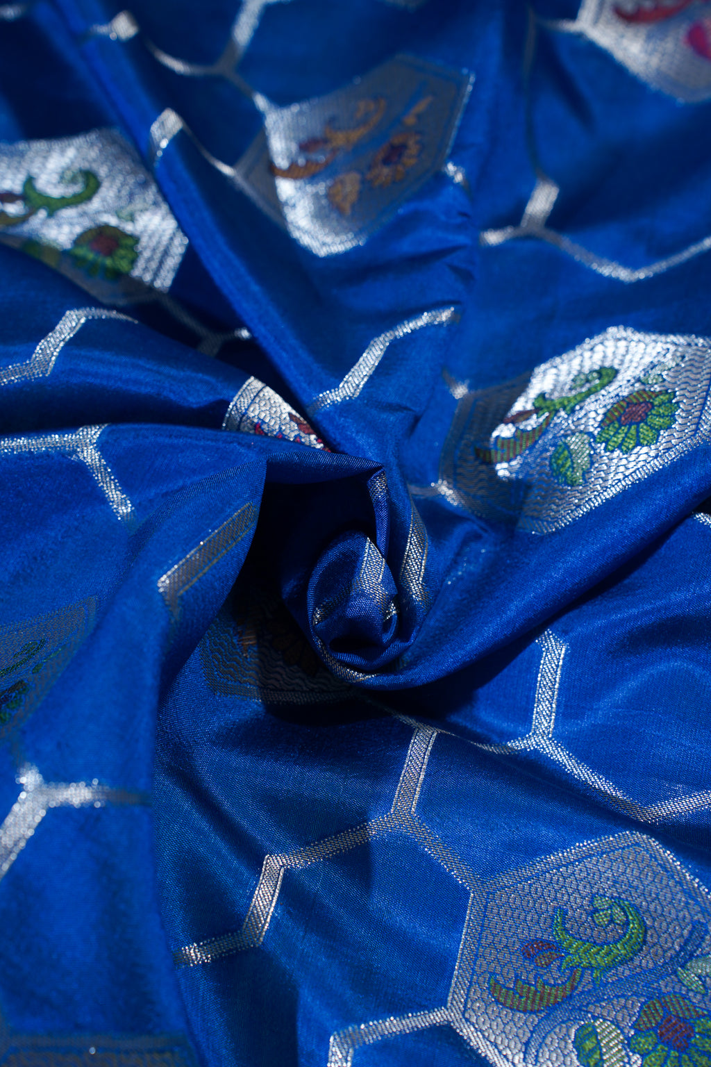 Royal Blue Pure Chiniya Saree