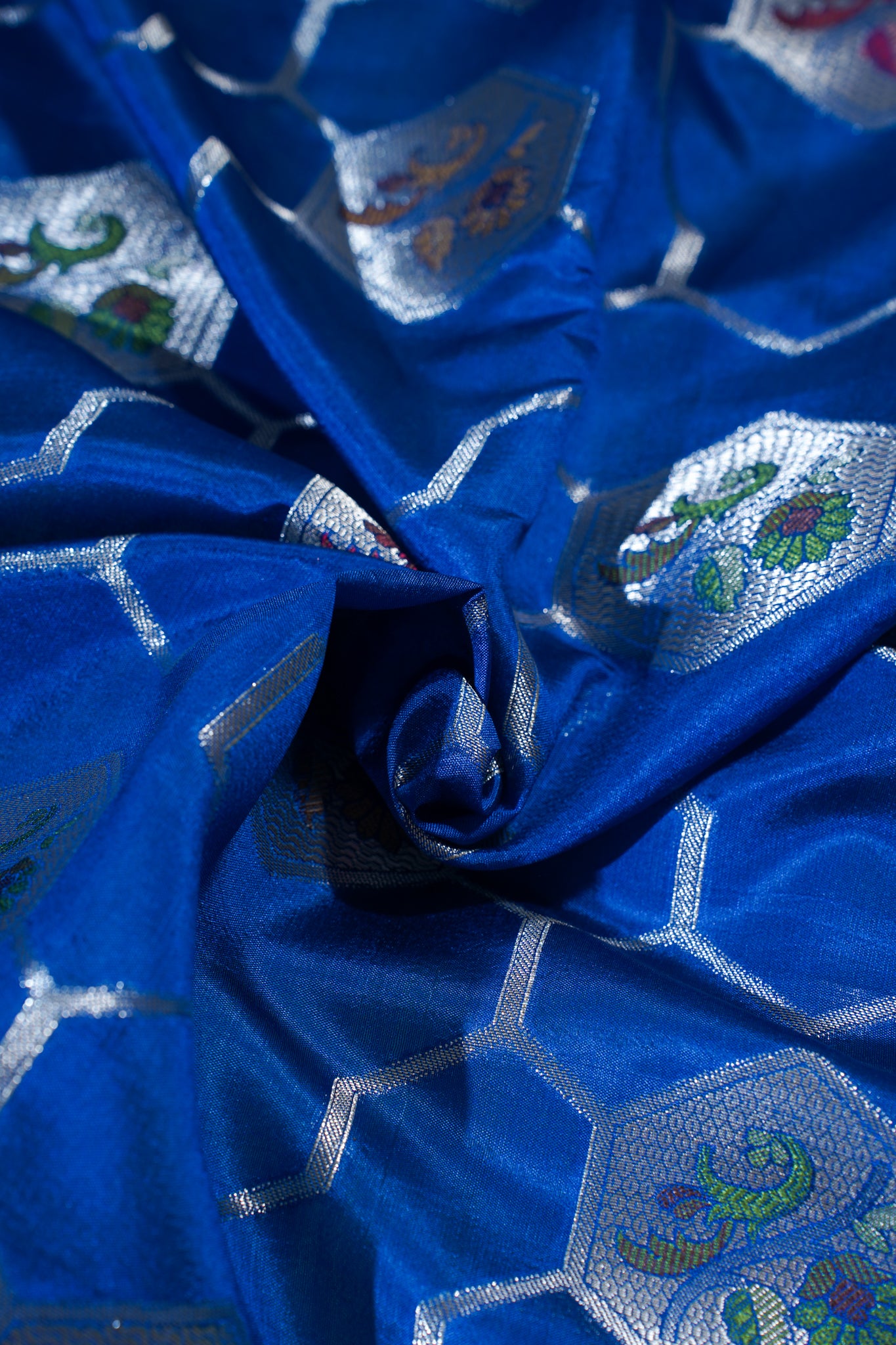 Royal Blue Pure Chiniya Saree