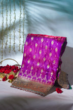 Pink Banarasi Saree with Green Pallu