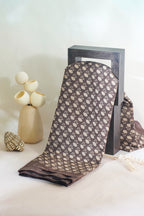 Brown Tussar Silk Saree with Kalamkari Print (Washable)